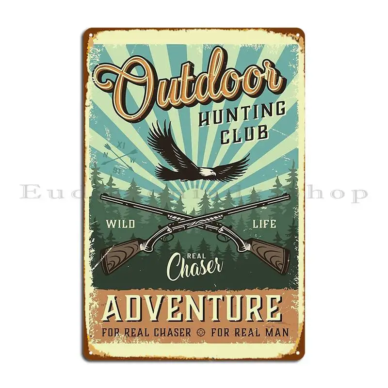 Outdoor Adventure Cinema - Outdoor Hunting Club Vintage Adventure Metal