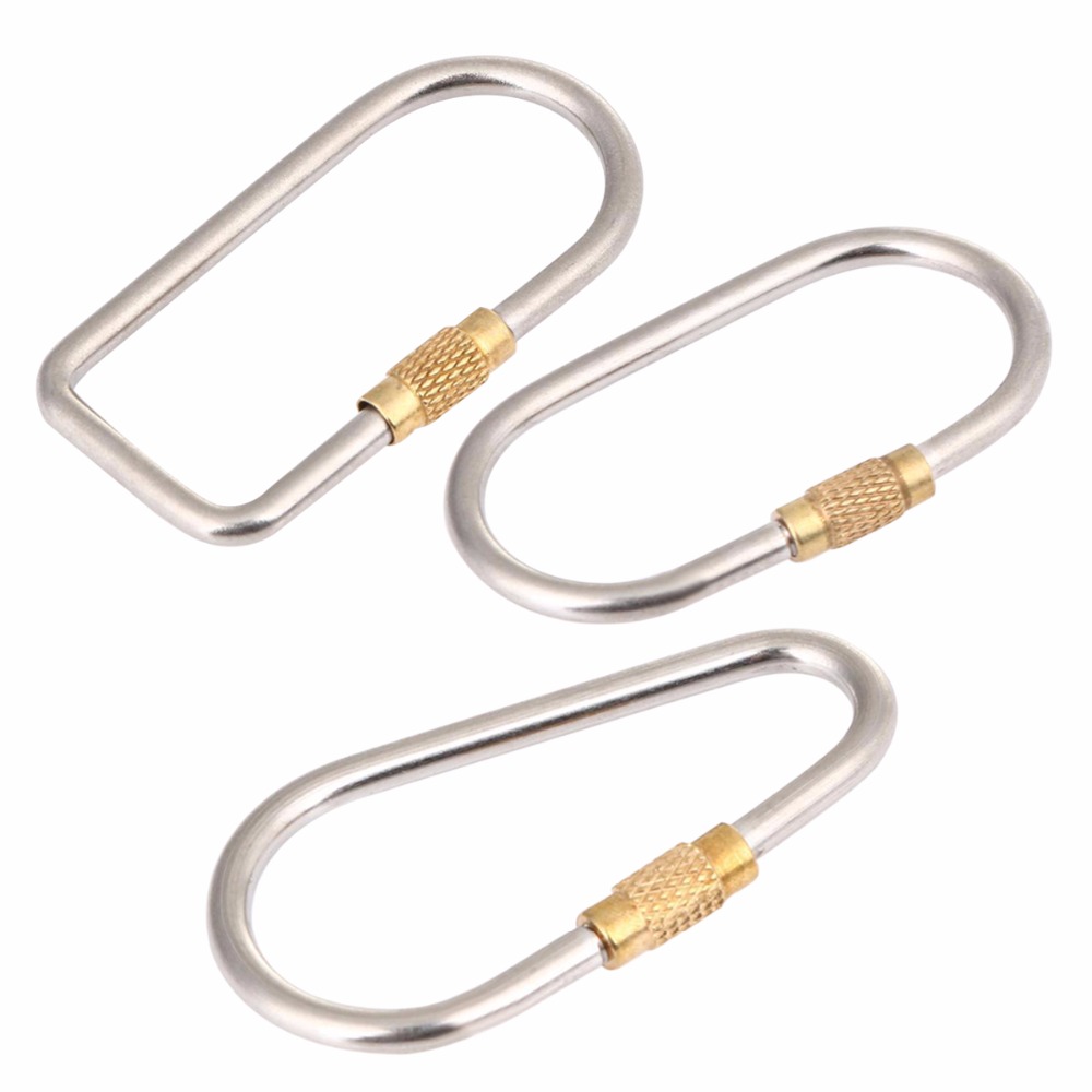 Carabiner Locking D - 5pcs/lot Titanium Locking Carabiner D-ring Gourd