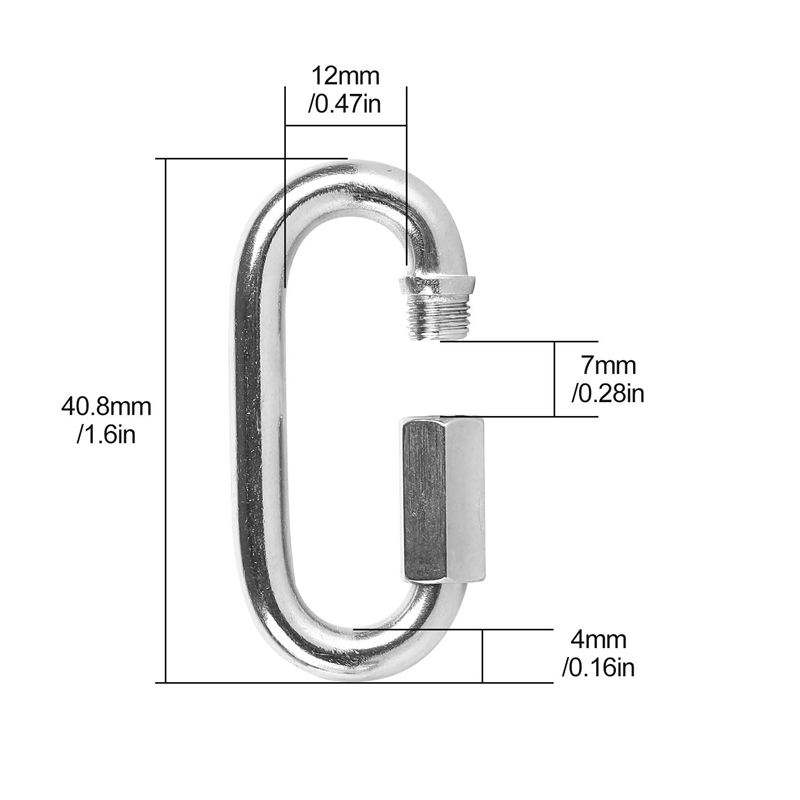 12 Pcs Quick Link 4MM Stainles - Carabiner Locking D 评论和价格