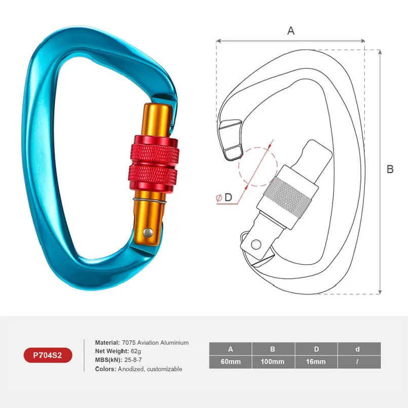 25KN D-shape Professional Cara - Carabiner Locking D 评论和价格
