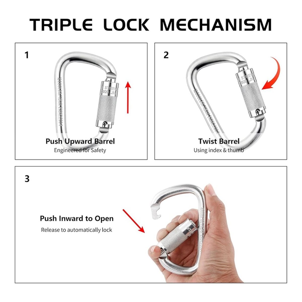 (A99Z) 45kN Auto Locking Carab - Carabiner Locking D 评论和价格
