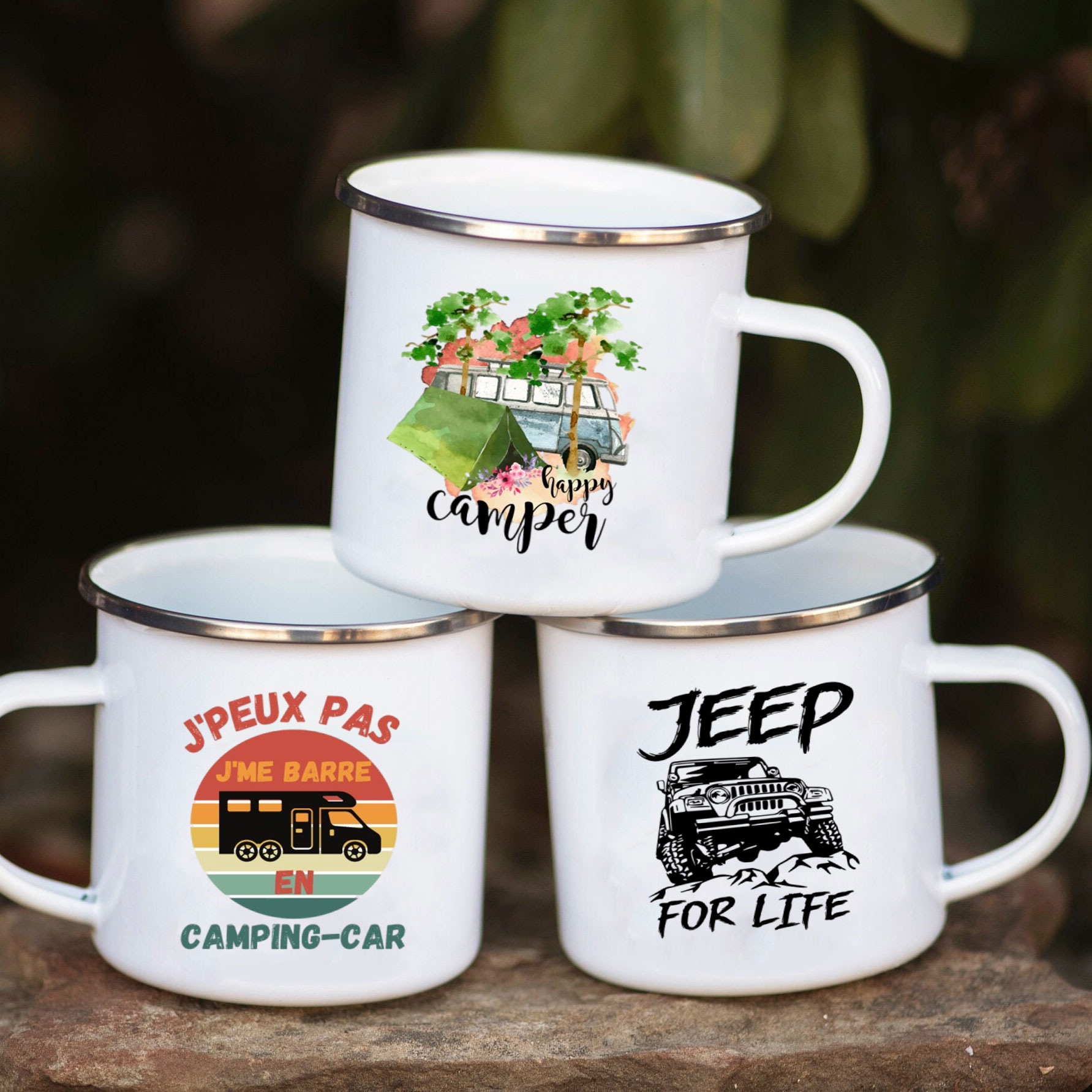 Camping Car Enamel Mug Adventu - Outdoor Adventure And Travel 评论和价格
