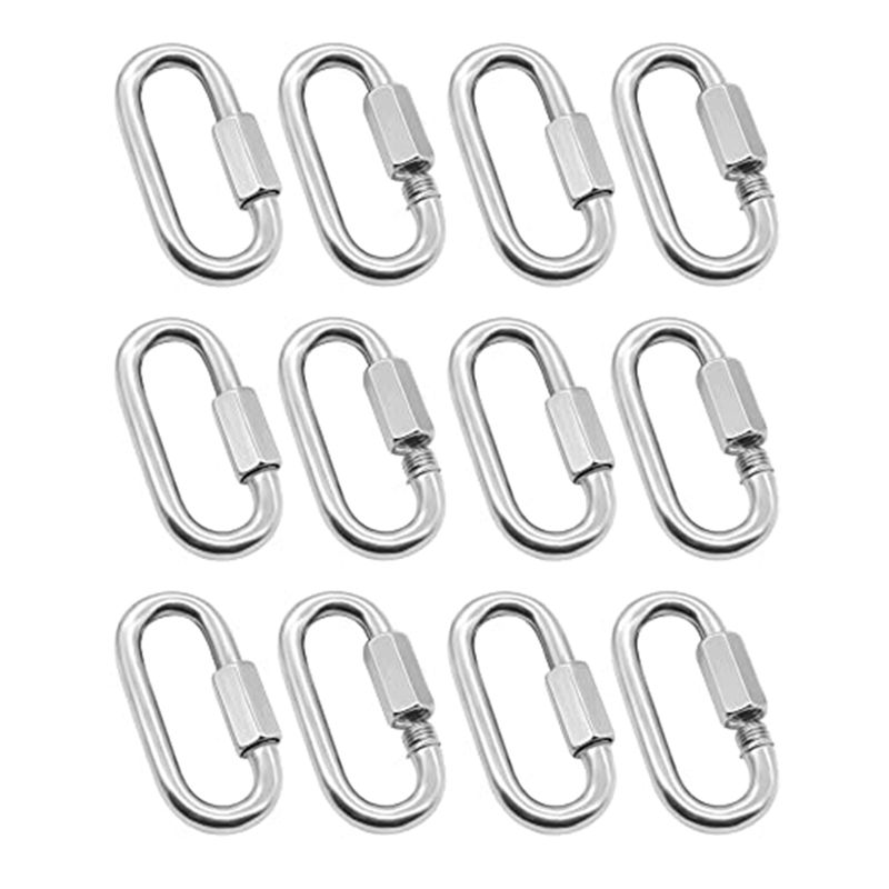 ABJS 12 Pack Quick Link 5/32 I - Carabiner Locking D 评论和价格